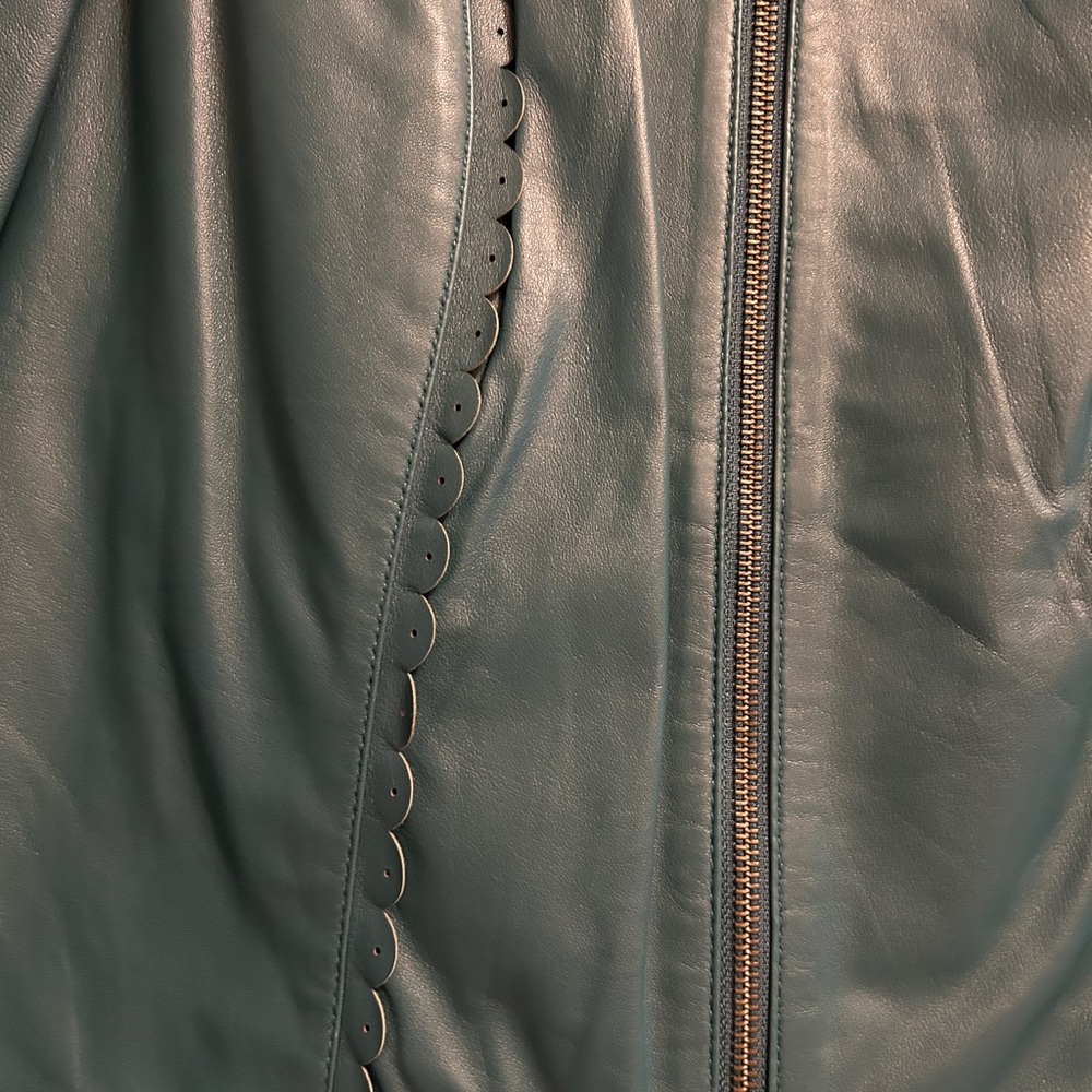 Hinge Deep Teal Lightweight Leather Jacket - Picture 2 of 5